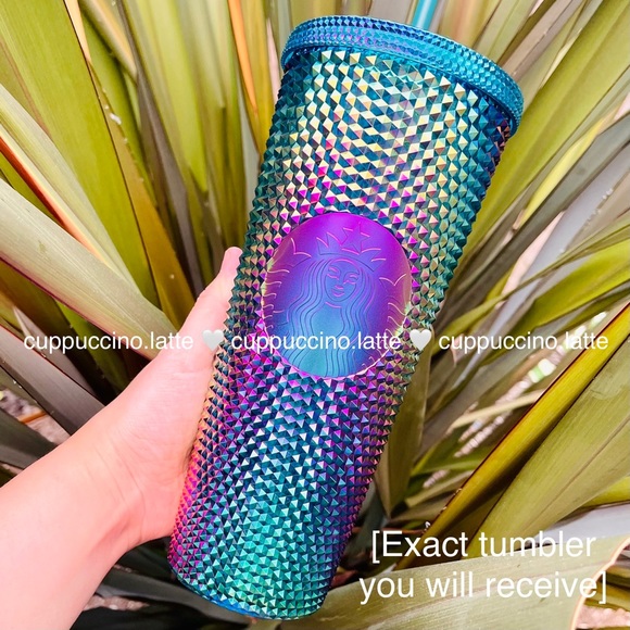 Starbucks Accessories - 🌈LAST💜Starbucks Metallic Oil Slick Rainbow Studded